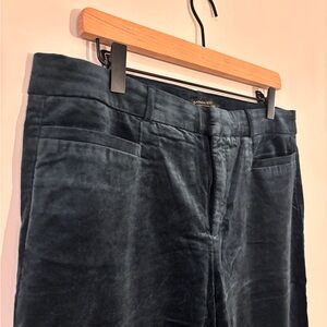 Banana Republic teal Blue Velvet Straight Leg Pants